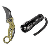 Kit Canivete Karambit Shark Green Invictus + Lanterna One