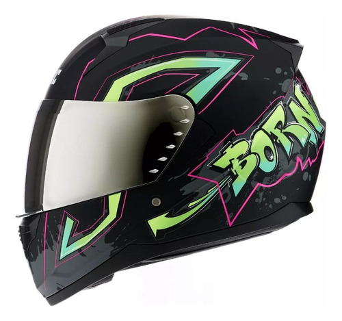 Casco Moto Integral Mac Bass Especial M67 Graffiti Single 