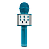 Microfone Infantil Karaoke Bluetooth Star Voice Cor Azul