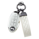 Compatible Con Nissan Key Fob Cover 4 Botón Auto Start Soft 