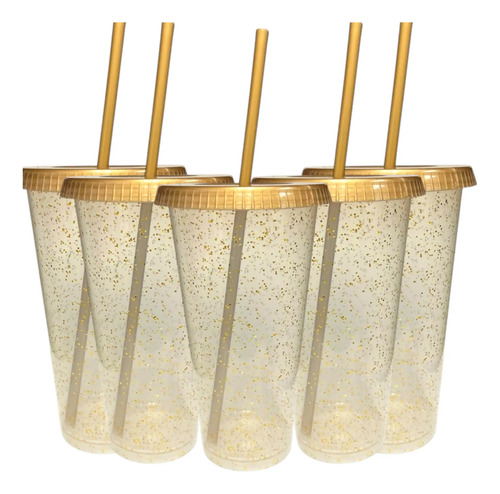 Vasos 24 Oz Reutilizables Con Tapa Y Popote, 50 Piezas