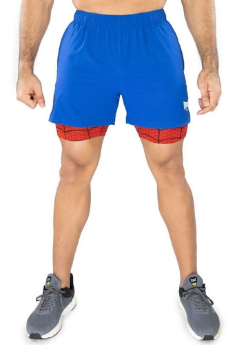 Pantaloneta Everlast Dos En Uno Spiderman -azul