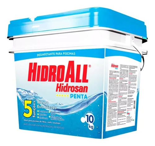 Cloro Para Piscina Hidrosan Penta, Balde 10kg