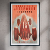 Cuadro 60x40 Automovilismo - Grand Prix Pin - Poster Vintage