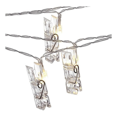 Pinzas Luces Led Decorativas Portaretratos 10pz 3 Metros Color Amarillo Pinzas Led