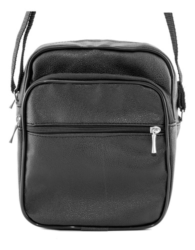 Bolsinha Unissex Pequena Shoulder Bag Preta Transversal Lisa