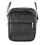 Bolsinha Unissex Pequena Shoulder Bag Preta Transversal Lisa