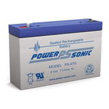 Bateria Power Sonic Plomo Acido Ps-670 F1 6v 7ah