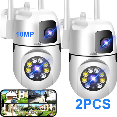 Ojo 2pcs Doble Lente 10mp Cámara De Seguridad Audio | Envío gratis