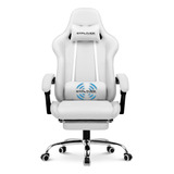 Silla Gamer Con Reposapiés Y Ajustable Gt804f-wtgy Gtplayer