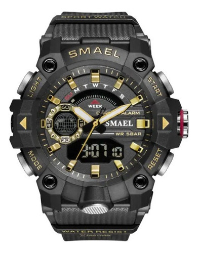 Relógio Smael 8040 Militar Anti-impacto, 50m, Com Cronômetro