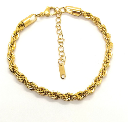 Pulsera Acero Inoxidable Turbillón Ajustable Baño Oro 18k