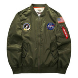 Chaqueta Piloto Bomber Bordada Jack Talla Grande Para Hombre