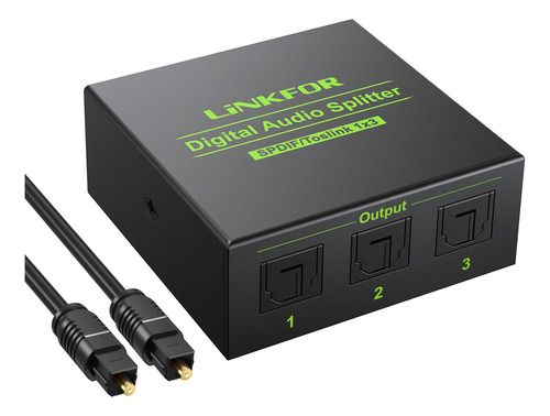 Linkfor Divisor Digital De Audio Optico 1x3 Spdif Toslink Di