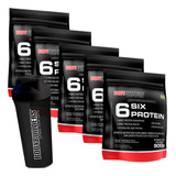 Kit 5x Whey Six Protein 900g + Coqueteleira - Bodybuilders 