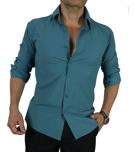 Camisa Hombre Elasticada Colores Diseño 2