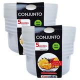 Kit 10 Potes Redondos Com Tampa 700ml Alimentos Marmita