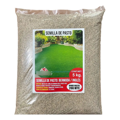 Semilla De Pasto Mezcla Bermuda\u002Fingles 5 Kg  | Envío gratis