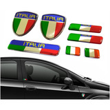 Kit Adesivo Emblema Escudo Itália Linha Fiat Resinado Comp