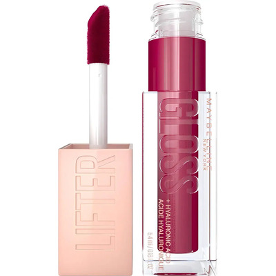 Maybelline Lifter Gloss Extended Brillo Labial de Larga Duración con Ácido Hialurónico, Labios Voluminosos e Hidratados hasta por 4 H, Aplicador XL, Tono Taffy | Envío gratis
