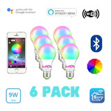 Kit 6 Lumos Foco Led Inteligente Alexa Wifi 9w Rgb + Cct