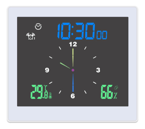 Reloj Pared Baño Lcd Temp. Humedad Dual Alarma Cronómetro