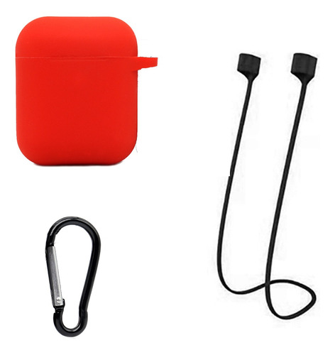 Funda Para AirPods 1 Y 2 + Gancho + Correa Antipérdida