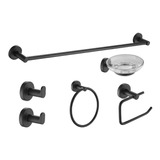 Set Accesorios Baño 6 Piezas Piazza Sensus Negro 73229ne