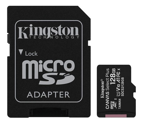 Micro Sd Kingston 128gb Micsdxc Canvas Select Plus 100r Adap