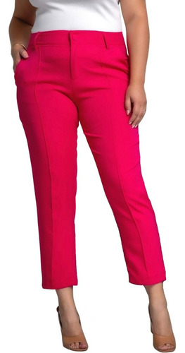 Calça Social Feminina Plus Size Alfaiataria Trabalho Casual 