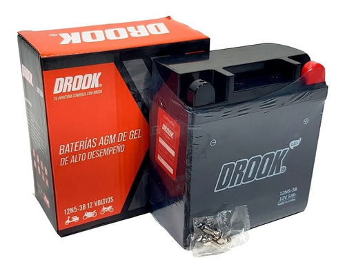 Bateria Motos Drook 12n5-3b Gel 12v 4ah Fz Xtz Ybr