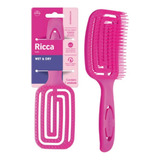 Escova Flex Wet & Dry Desembaraçadora Ricca Imediato Cor Rosa