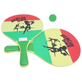 Set De 2 Paletas De Ping Pong Playero + Pelota Verano