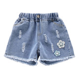 Pantalones Cortos De Mezclilla Brillantes Para Niñas Para Es