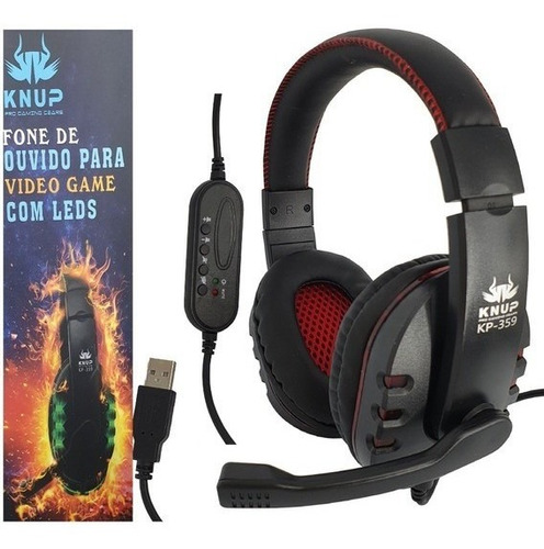 Fone Ouvido Gamer Headset Microfone Usb Pc Ps4 7.1 Led Xbox