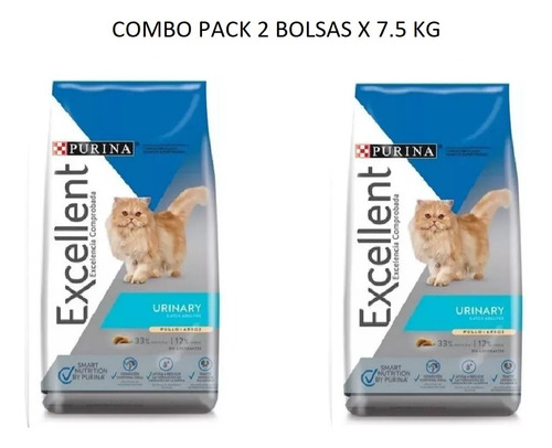 Combo Pack 2 Bolsas Excellent Gato Urinario X 7.5 (2x7.5 Kg)