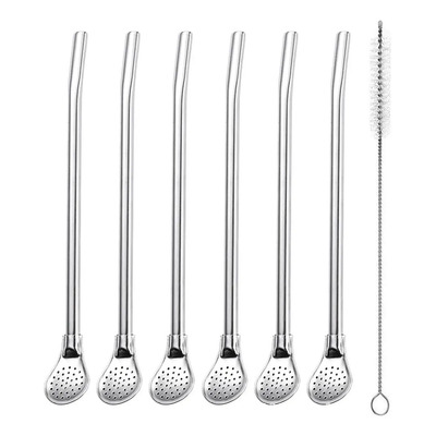 Popotes Bombilla Te Yerba Mate Cepillo Acero Inoxidable 6pzs | MercadoLibre