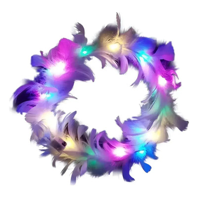 Fl 20pcs De Diadema De Corona De Flores Led Iluminadas