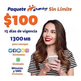 Recarga Telefónica Telcel Sin Límite 100 En Paquete