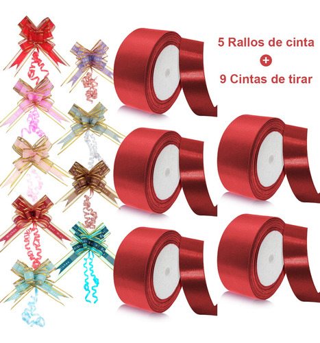 5 Rollos De Cinta Decorativa Diy Ribbon 4cm, Longitud 114m