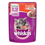 Whiskas Sobrecitos Pouch Gatito Carne 85 Grs. X 12 Unidades