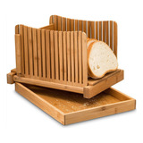 Cortador De Pan De Bambú Con Tabla De Cortar Plegable Ajusta