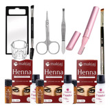 Kit Sobrancelha Profissional Henna Makiaj Macrilan Depilador