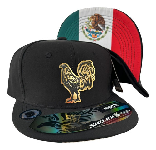 Gorra Gallo Placa Gold Visera Mexico