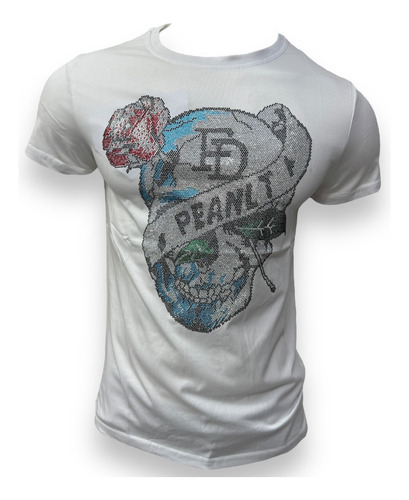 Playera Calaveras Pedrería Y Estampado Tipo Philipp Plein