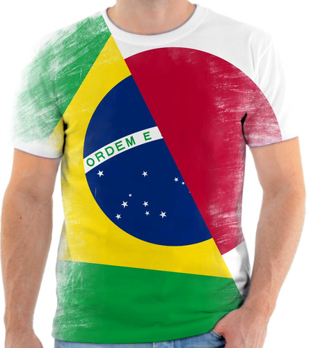 Camiseta, Camisa Bandeira Brasil Japão