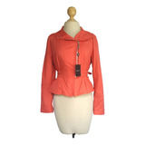 Chaqueta Estilo Peplum Tono Coral Kalanchoe