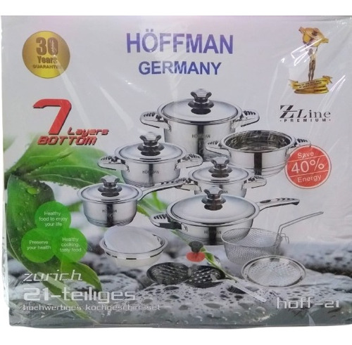 Bateria De Ollas Acero Quirurgico Hoffman Germany 21 Piezas