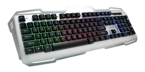 Teclado Gamer Pc Usb Metalico Retroiluminado Led Noga Nkb-k10 Teclas Reforzadas Para Juegos Multicolor