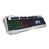 Teclado Gamer Pc Usb Metalico Retroiluminado Led Noga Nkb-k10 Teclas Reforzadas Para Juegos Multicolor